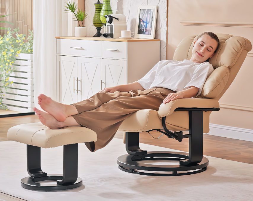 Масажен фотьойл Homcom, с опора за крака, 10 масажни точки
